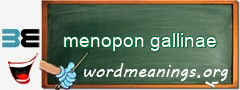 WordMeaning blackboard for menopon gallinae